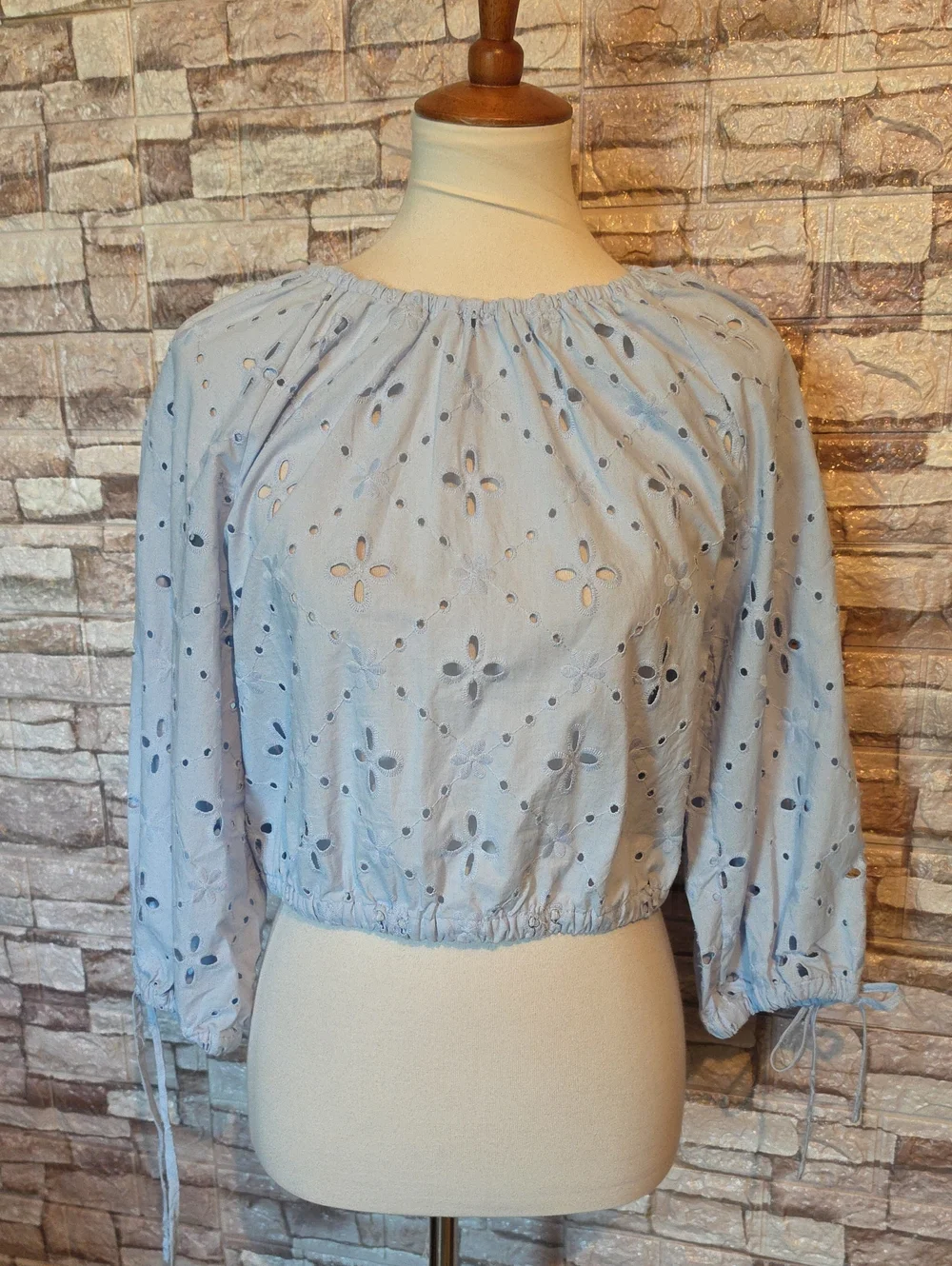 Michael Michael Kors Light Blue Lace Blouse